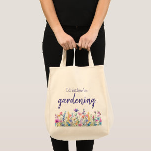 Tote Bag Je préférerais jardiner Fleurs Épicerie