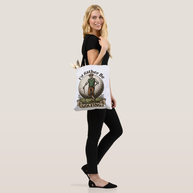 Tote Bag Je préférerais jouer au golf  (Sur le modèle)