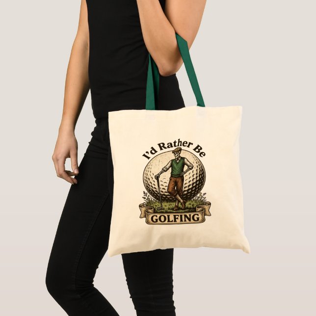 Tote Bag Je préférerais jouer au golf  (Devant (produit))