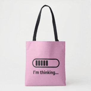 Tote Bag Je réfléchis... Barre de progression rose Minimali