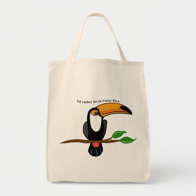 Tote Bag Je serais plutôt en le Costa Rica, toucan (Devant)