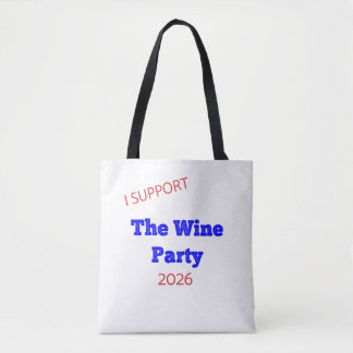Tote Bag Je soutiens le parti du vin 2026 T-shirt drôle d'é