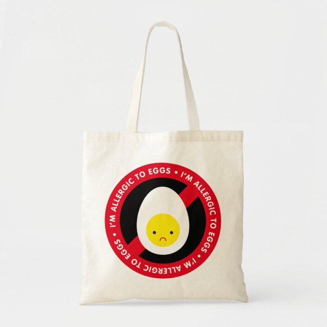 Tote Bag Je suis allergique aux oeufs ! (Devant)