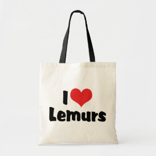 Tote Bag Je suis amoureux des lémuriens à cœur