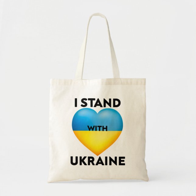 Tote Bag Je Suis Avec L'Ukraine, Nous Soutiendons L'Ukraine (Devant)