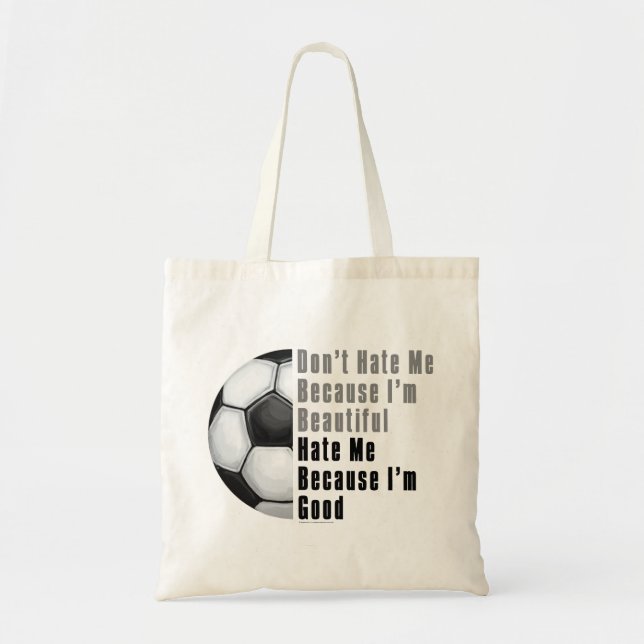 Tote Bag Je suis belle, je vais bien, ballon de football (Devant)