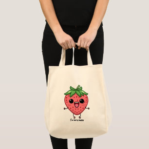 Tote Bag Je suis Berry Happy mignon saut de fraise kawaii