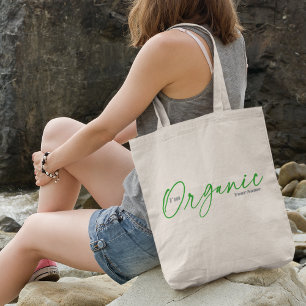 Tote Bag Je suis Bio Élégant script manuscrit minimal