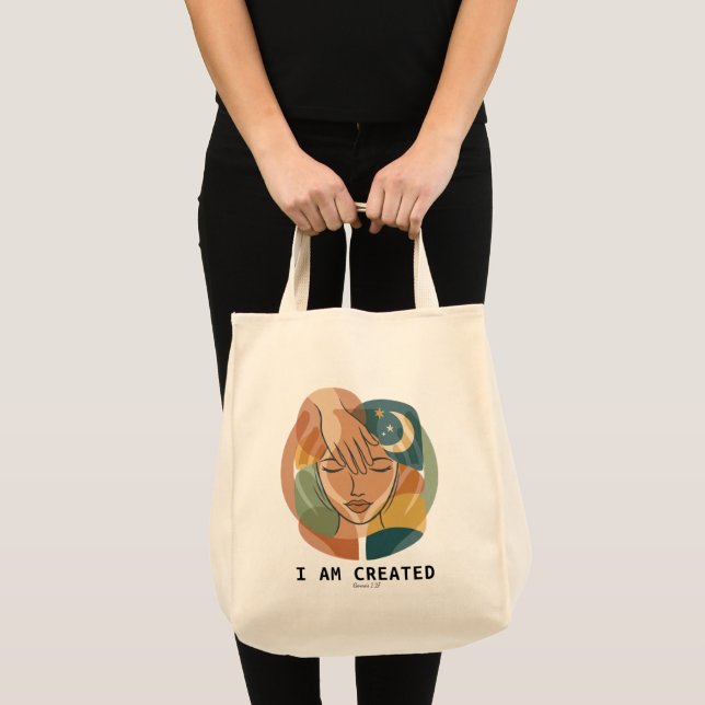 Tote Bag JE SUIS CRÉÉ - Inspiré de la Genèse (Devant (produit))