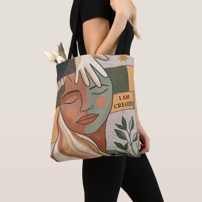 Tote Bag JE SUIS CRÉÉ -Main de Grâce (De près)