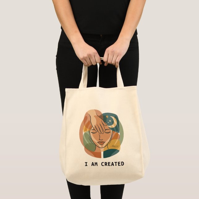 Tote Bag Je Suis Créé - Main de Grâce (Devant (produit))