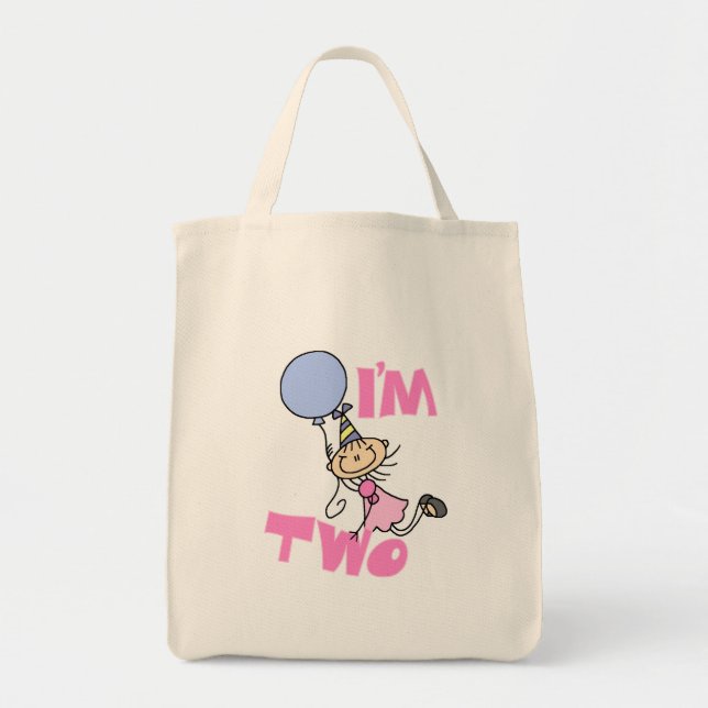 Tote Bag Je suis deux chevalets Figure Girl Anniversaire T- (Devant)