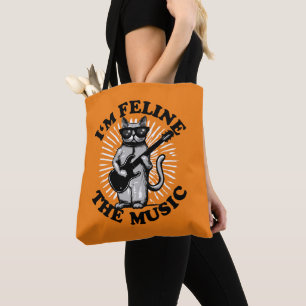 Tote Bag Je suis Feline La Musique Chat Joueur de guitare
