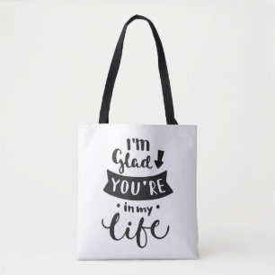 Tote Bag Je suis heureux vous ai lieu dans ma vie
