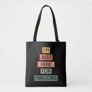 Tote Bag Je suis juste ici pour le mahjong