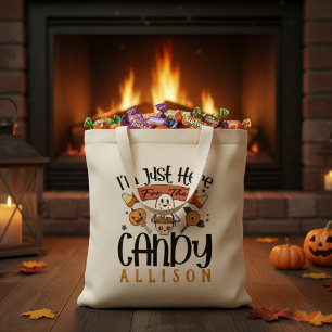 Tote Bag Je suis juste ici pour l'Halloween Candy Custom