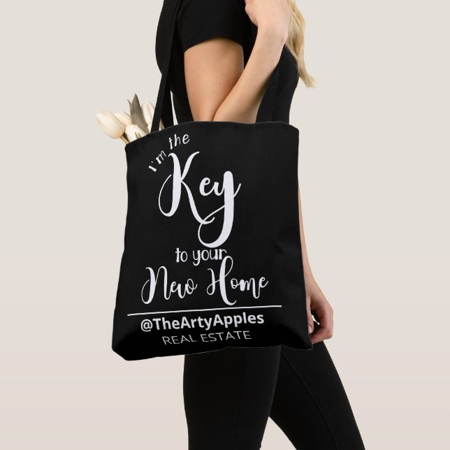 Tote Bag Je suis la clé de votre nouvel agent immobilier (De près)