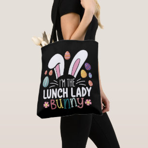 Tote Bag Je suis la dame de la cantine Bunny Pâques Matchin