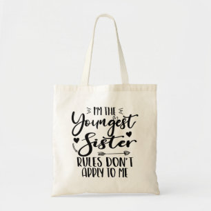 Tote Bag Je suis La Plus Jeune Soeur Anniversaire Stepsoeur
