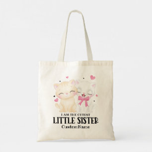 Tote Bag Je suis le Cutest Little Sister Cute Cats Custom