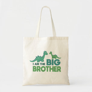 Tote Bag Je suis le grand frère garçon dinosaure de dessin
