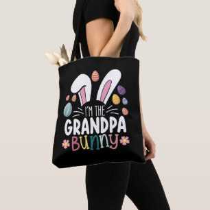 Tote Bag Je suis le papy lapin Pâques tenue de famille