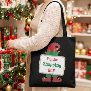 Tote Bag Je suis l'elfe de shopping Elfe de Noël personna