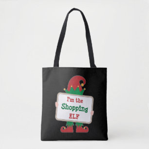 Tote Bag Je suis l'elfe du shopping Elfe de Noël personna