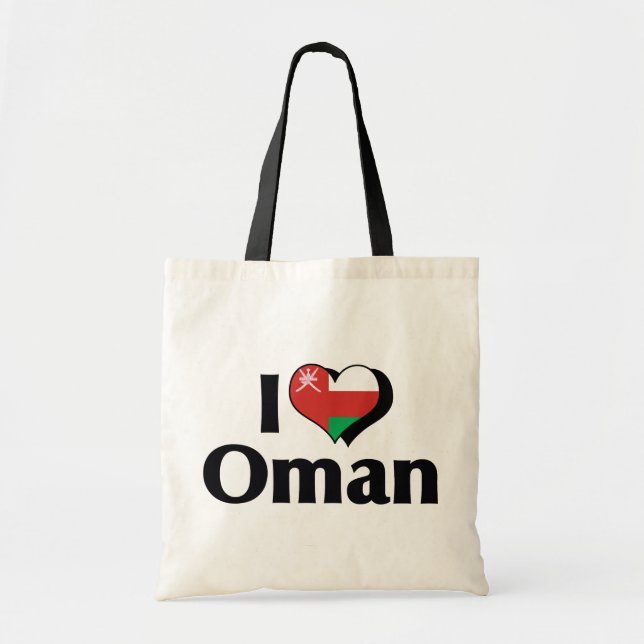 Tote Bag Je suis Oman drapeau d'amour (Devant)