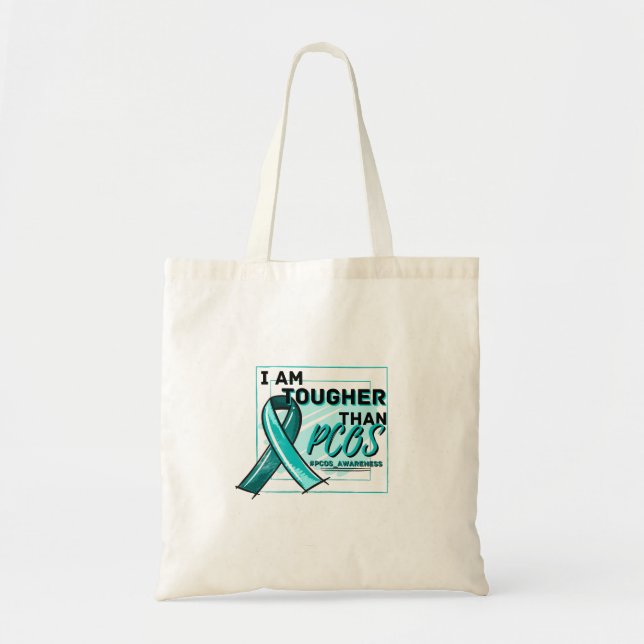 Tote Bag JE SUIS PLUS DIFFICILE QUE PCOS PCOS PWARENESS Tur (Devant)