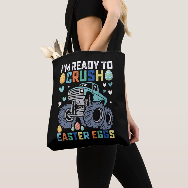 Tote Bag Je suis prêt à écraser les oeufs de Pâques Monster (De près)