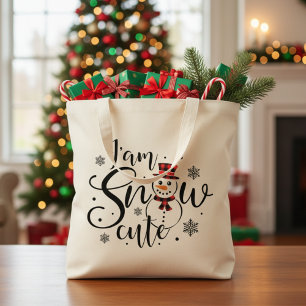 Tote Bag Je suis Snow Cute Winter Snowman