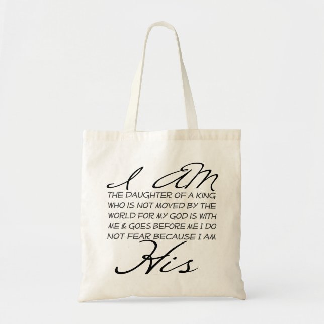 Tote Bag Je suis son inspiration chrétienne (Devant)