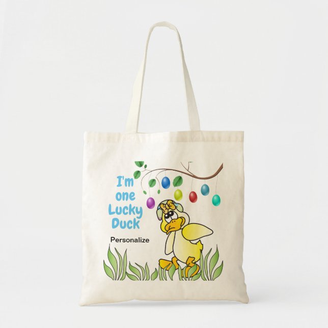 Tote Bag Je suis un chanceux canard (Devant)