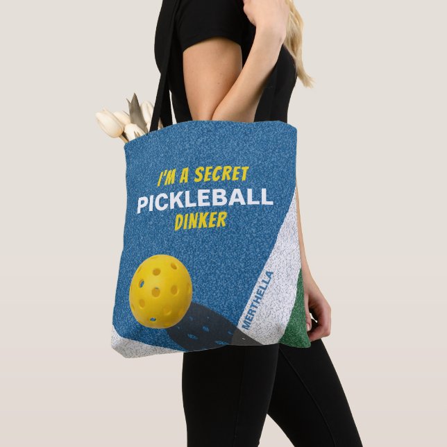 Tote Bag JE SUIS UN DÎNER DE PICKLEBALL SECRET DÎNER Drôle  (De près)