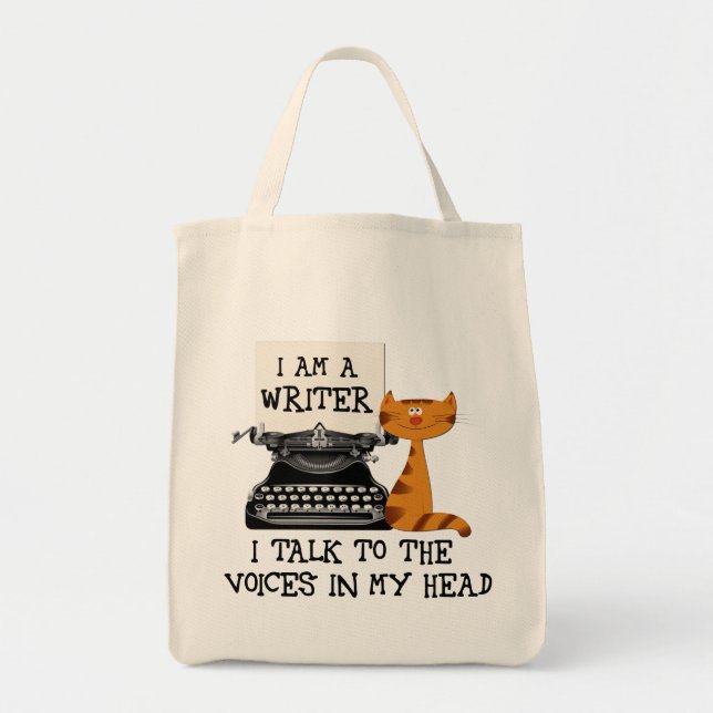 Tote Bag Je suis un écrivain je parle à voix dans ma tête (Devant)