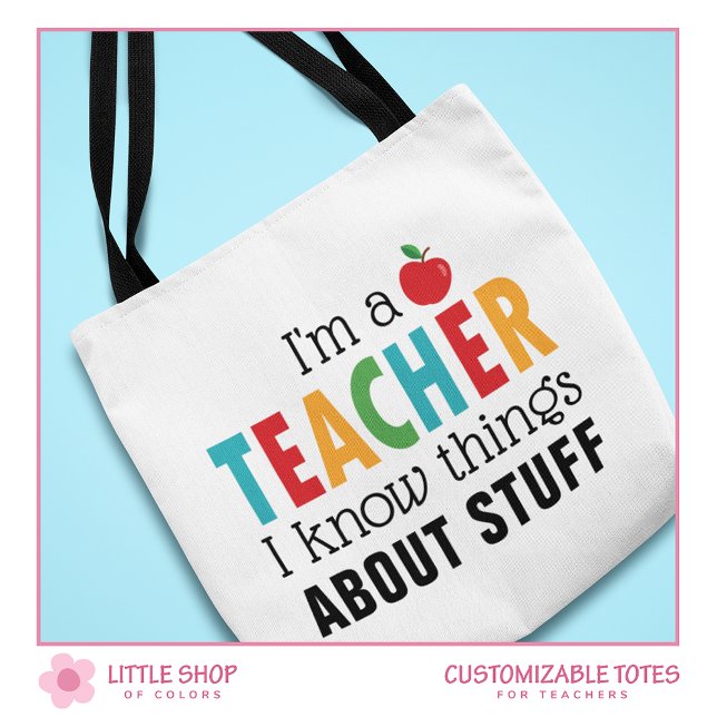 Tote Bag Je suis un enseignant je sais des choses Personnal (Créateur téléchargé)