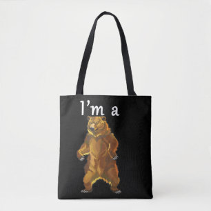 Tote Bag Je suis un ours grizzli et Brown