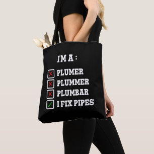 Tote Bag Je suis un Plummer Plumbar Handyman Pipes Fixer