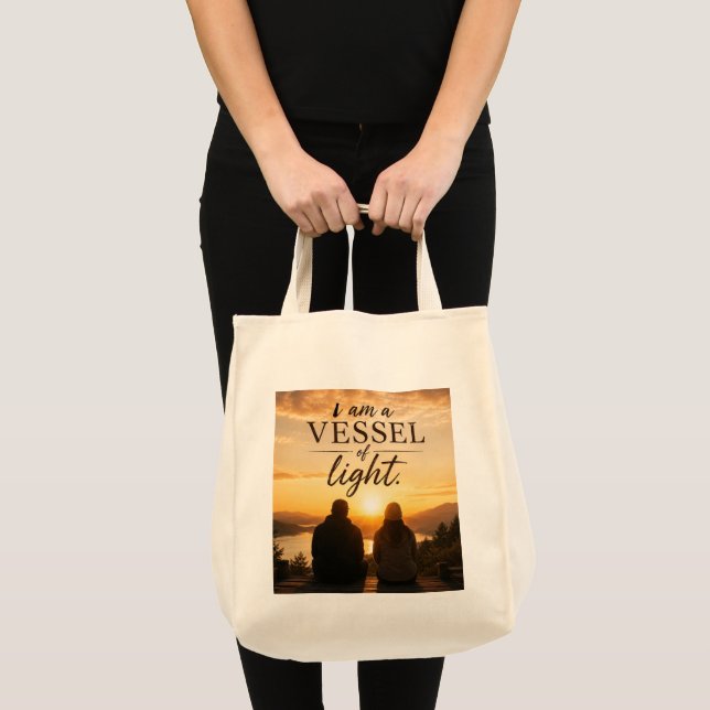 Tote Bag Je suis un vase de lumière (Devant (produit))