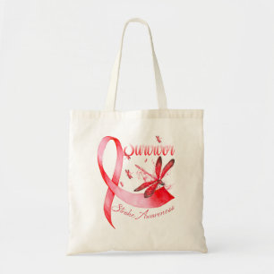 Tote Bag Je suis une dragonfly de survivant Red Ribbon Stro