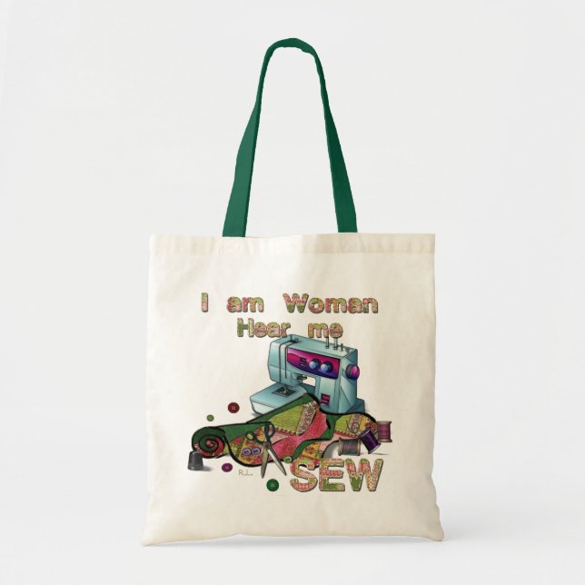 Tote Bag Je Suis Une Femme Qui M'Entend Coudre Fourre-tout (Devant)
