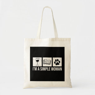 Tote Bag Je suis Une Femme Simple Livres & Chiens, Lov de l