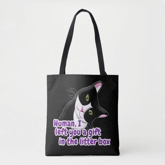 Tote Bag Je t'ai laissé un chat cadeau (Devant)