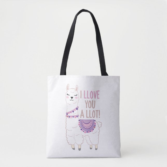 Tote Bag Je t'aime beaucoup - Drôle Llama (Devant)