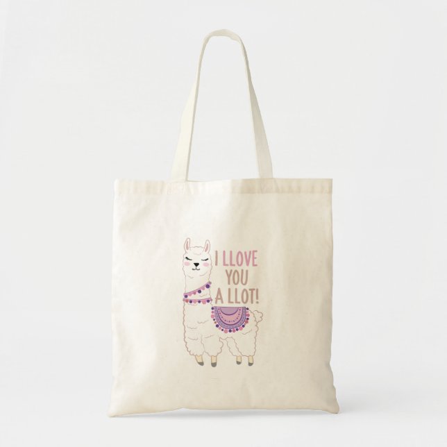 Tote Bag Je t'aime beaucoup - Drôle Llama (Devant)