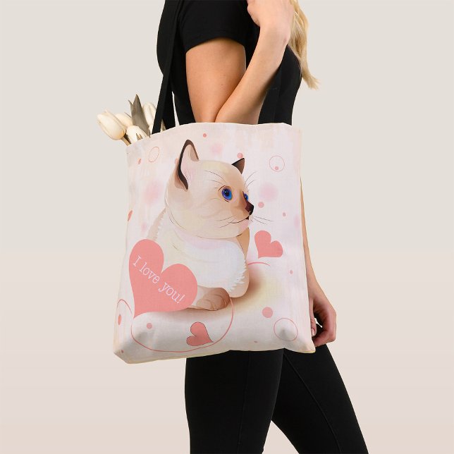 Tote Bag Je T'Aime Chat (Créateur téléchargé)