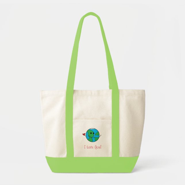 Tote Bag Je t'aime (la terre) ! (Devant)