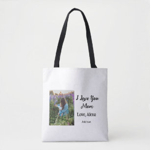Tote Bag Je t'aime mère jour élégant ajouter photo texte