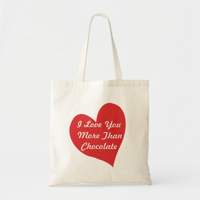 Tote Bag Je t'aime plus que le chocolat fourre-tout (Devant)